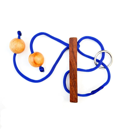 Wooden bead maze toy with a winding wire path and colorful wooden beads on a white background. This classic children's toy helps toddlers develop fine motor skills, hand-eye coordination, and problem-solving abilities. 
